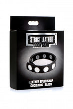 Load image into Gallery viewer, Leather Speed Snap Cock Ring (Black)
