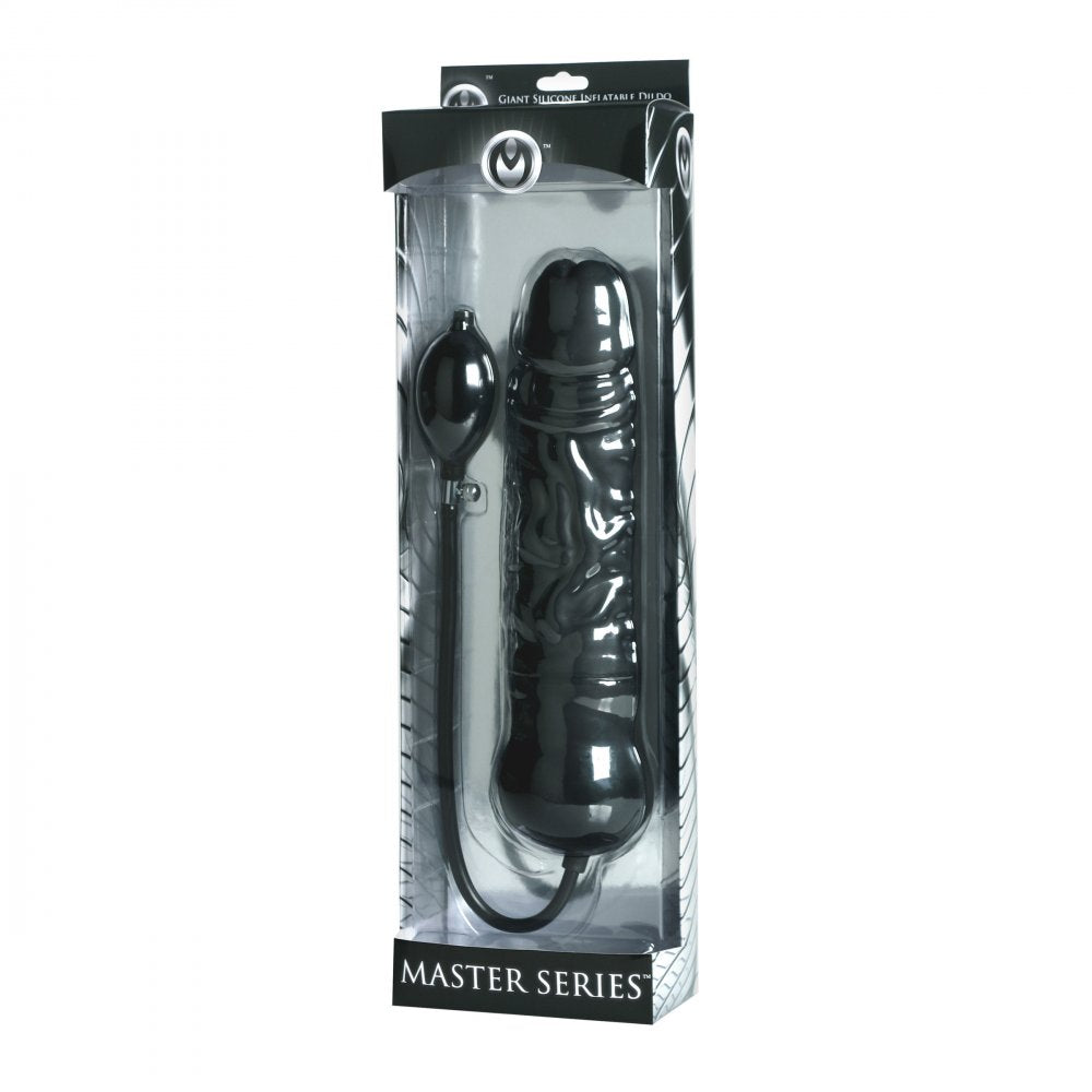 Giant Inflatable Silicone Dildo with Internal Core (Black)