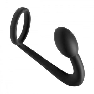 Silicone Cock Ring and Prostate Plug (Black)