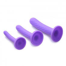 Load image into Gallery viewer, Tri-Play 3 Piece Silicone Dildo Set (Purple)
