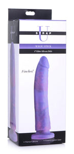 Magic Stick Glitter Silicone Dildo - 8 Inch (Purple)