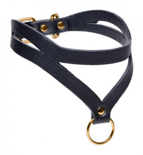 Load image into Gallery viewer, Bondage Baddie Collar with O-Ring (Black &amp; Gold)

