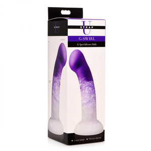 G-Swirl G-Spot Silicone Dildo (Purple/White)