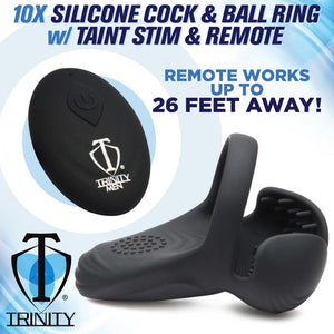 10X Cock Ring with Taint Stim and Remote