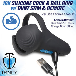 10X Cock Ring with Taint Stim and Remote