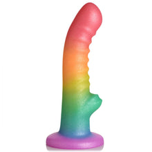 Load image into Gallery viewer, Ribbed Rainbow Silicone Dildo - 7 inch (Rainbow)
