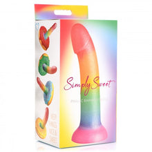 Load image into Gallery viewer, Phallic Rainbow Silicone Dildo - 7 inch (Rainbow)
