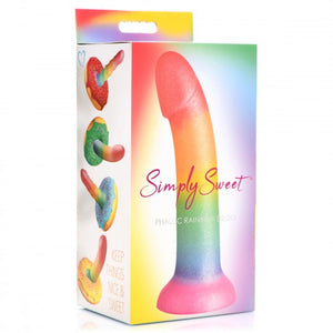 Phallic Rainbow Silicone Dildo - 7 inch (Rainbow)