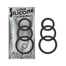 Load image into Gallery viewer, Super Silicone CockRings - Set of 3 (Black)
