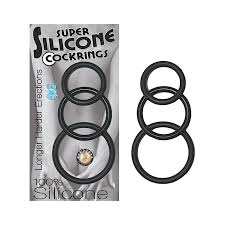 Super Silicone CockRings - Set of 3 (Black)