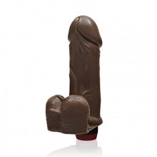 Load image into Gallery viewer, Vibrating Dildo Thick with Balls - 7 inch (Brown)
