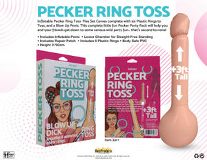 Inflatable Pecker Ring Toss - Asst. Color Rings (3 Feet)